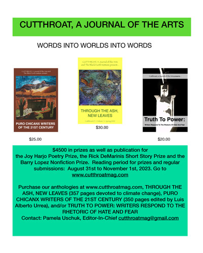 Screenshot of Cutthroat's Climate Crisis Anthology flyer for the NewPages eLitPak newsletter